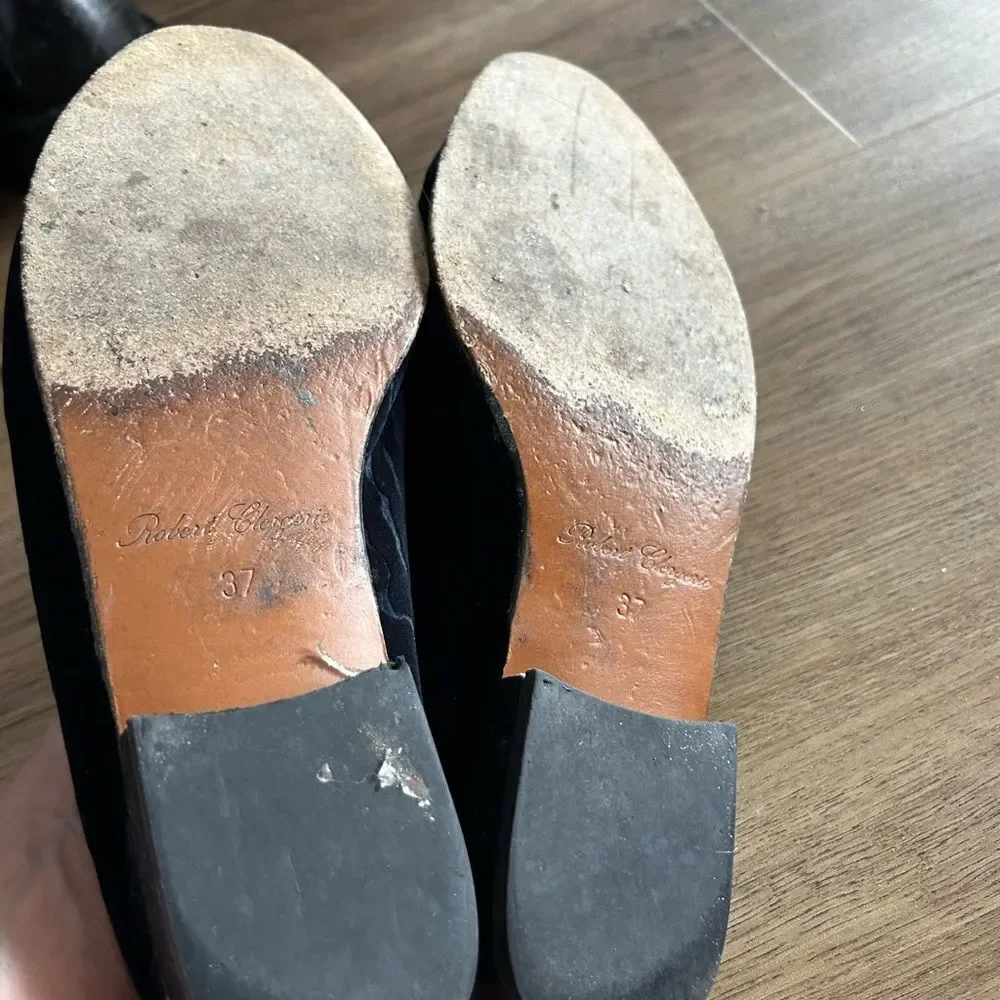 Clergerie black velvet slides 37
